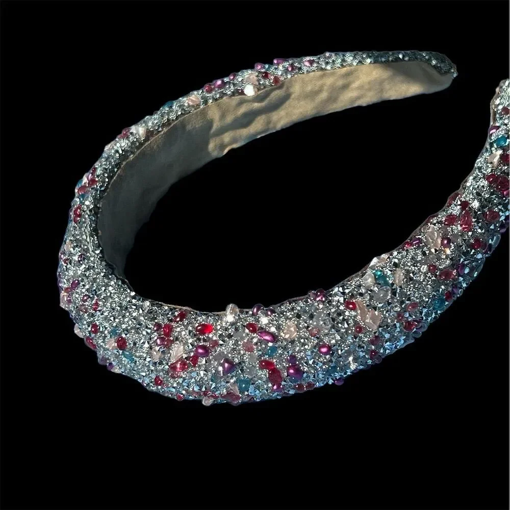 Fashionable Multicolor Rhinestone Decor Headband Hair Accessory for Women